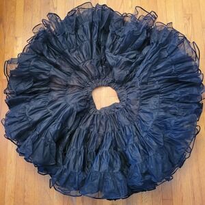 Malco Modes‎ S Crinoline Petticoat Black Tulle Tiers Vintage Prairie Goth Skirt
